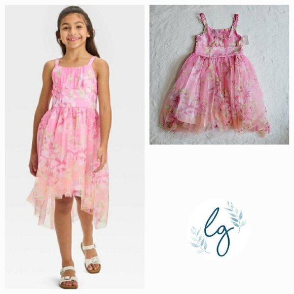 zenzi Other - Zenzi Girls' Sleeveless Floral Hi-Low Dress 4KIDE-BJ